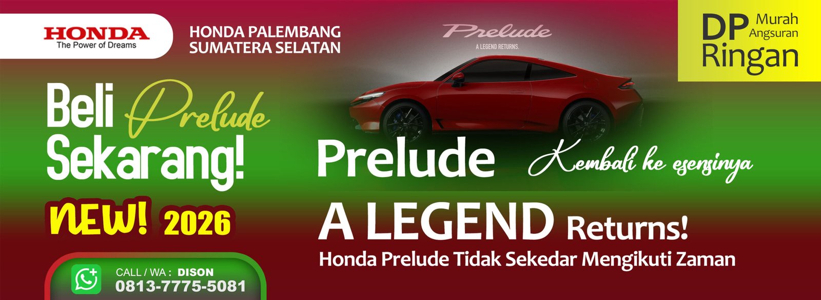 Honda Palembang Harga Prelude Palembang otr
