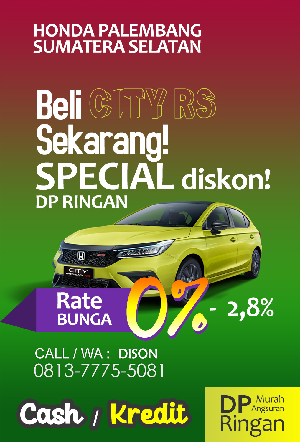 Honda Palembang Harga City RS 2026 Palembang Honda Palembang Harga City RS 2026 Palembang