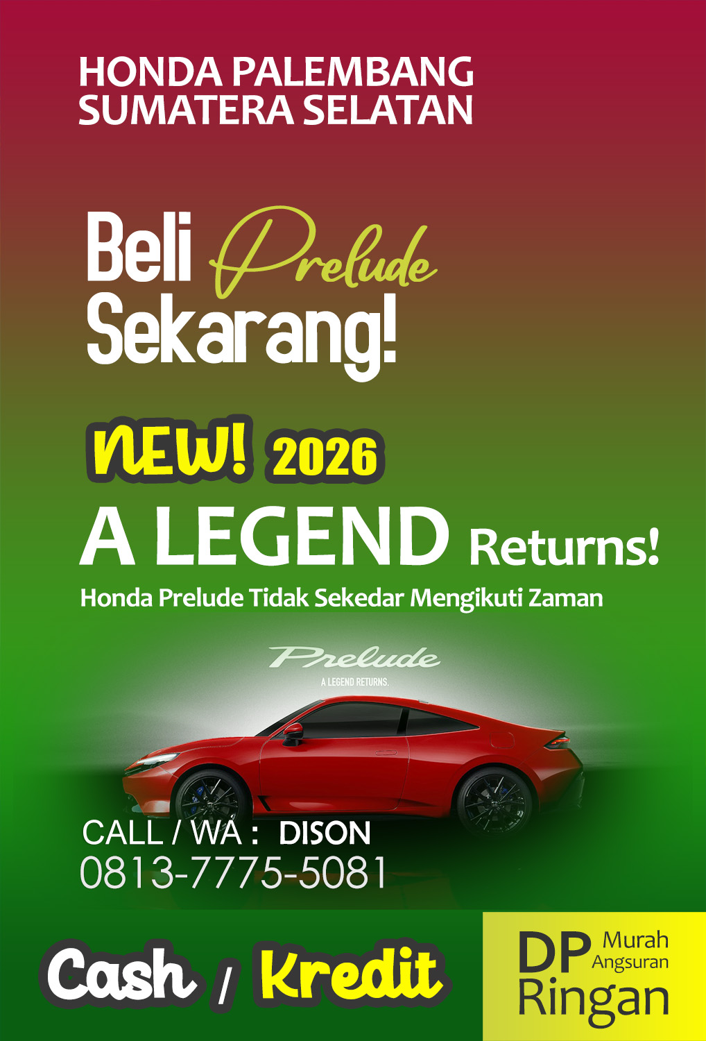 Honda Palembang Harga Prelude 2026 Palembang Honda Palembang Harga Prelude 2026 Palembang
